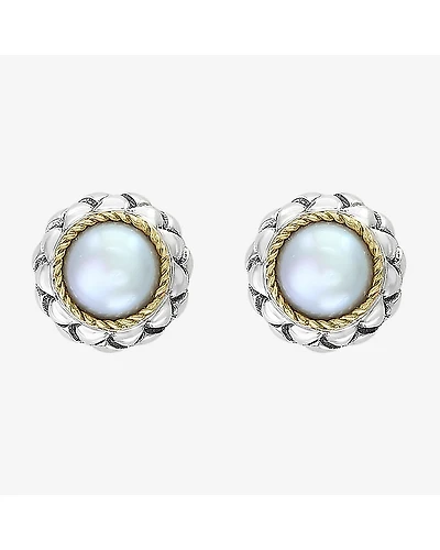 Effy Final Call Limited Quantities! White Cultured Freshwater Pearl 18K Gold Over Silver 10mm Round Stud Earrings