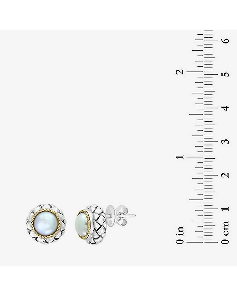Effy Final Call Limited Quantities! White Cultured Freshwater Pearl 18K Gold Over Silver 10mm Round Stud Earrings