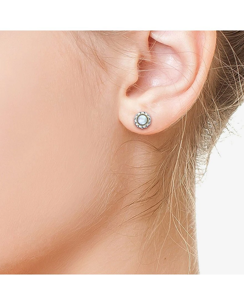 Effy Final Call Limited Quantities! White Cultured Freshwater Pearl 18K Gold Over Silver 10mm Round Stud Earrings