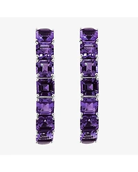 Effy Final Call Limited Quantities! Womens Genuine Purple Amethyst Sterling Silver 34.8mm Hoop Earrings