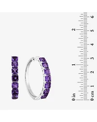 Effy Final Call Limited Quantities! Womens Genuine Purple Amethyst Sterling Silver 34.8mm Hoop Earrings