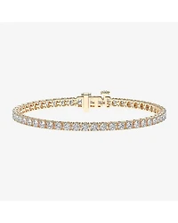 F / Vs2) Womens CT. T.W. Lab Grown White Diamond 14K Gold Over Silver Inch Tennis Bracelet