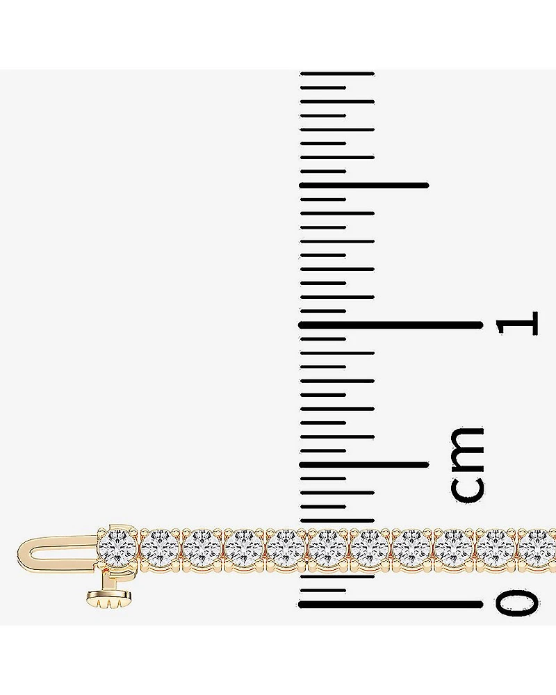 F / Vs2) Womens CT. T.W. Lab Grown White Diamond 14K Gold Over Silver Inch Tennis Bracelet