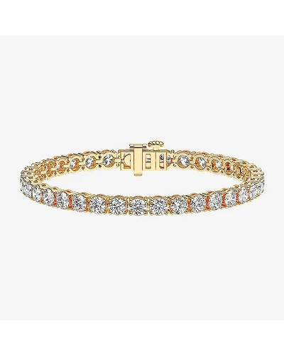 F / Vs2) Womens 10 Ct.T.W. Lab Grown White Diamond 14K Gold Over Silver / Inch Tennis Bracelet