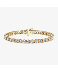 F / Vs2) Womens 10 Ct.T.W. Lab Grown White Diamond 14K Gold Over Silver / Inch Tennis Bracelet