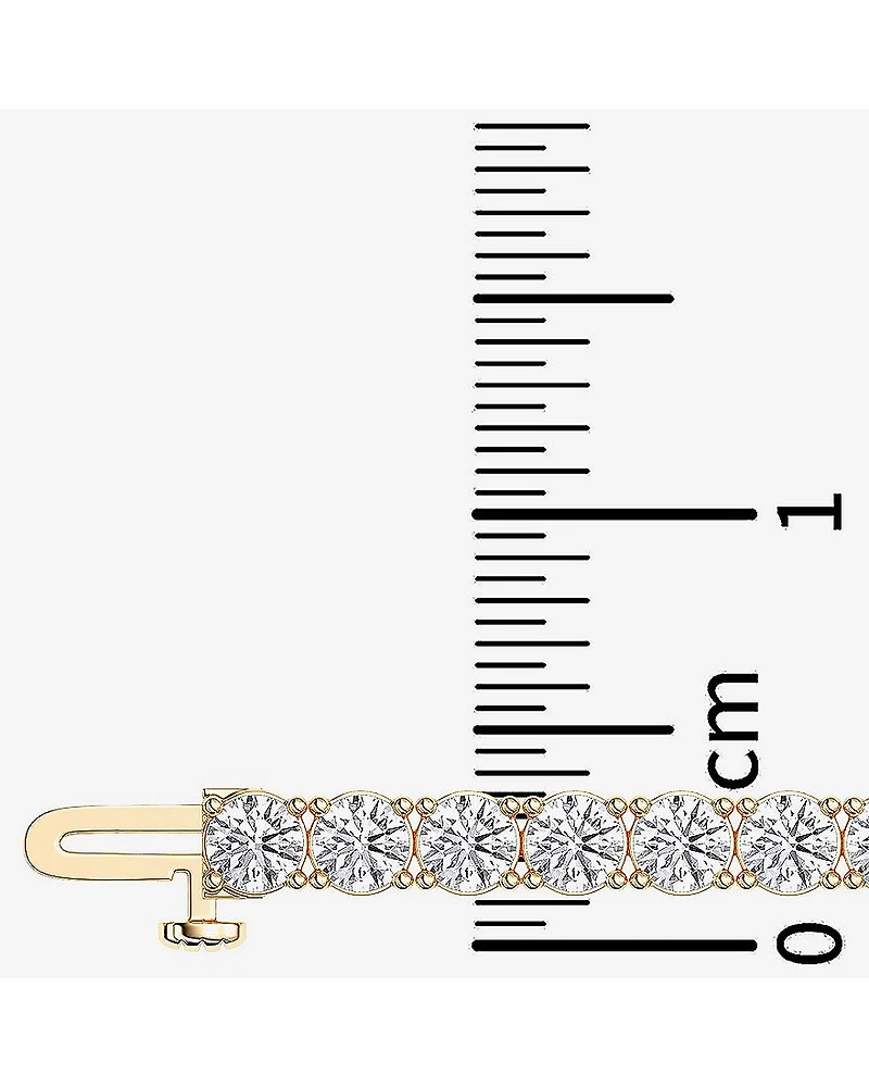 F / Vs2) Womens 10 Ct.T.W. Lab Grown White Diamond 14K Gold Over Silver / Inch Tennis Bracelet