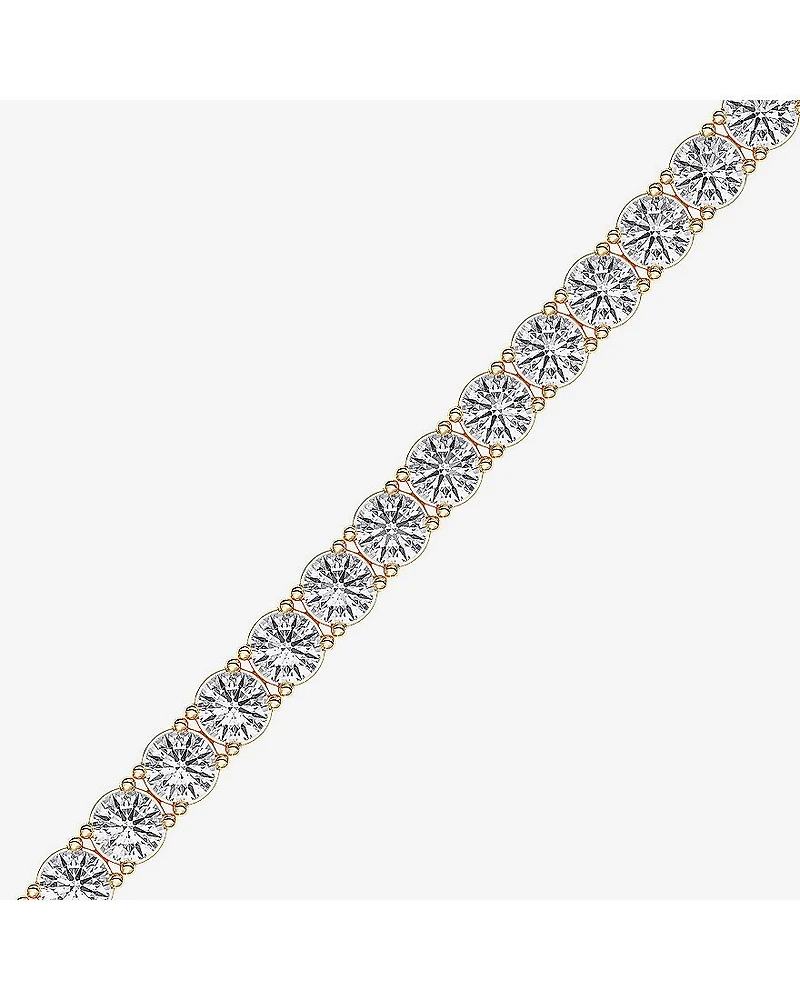 F / Vs2) Womens 10 Ct.T.W. Lab Grown White Diamond 14K Gold Over Silver / Inch Tennis Bracelet