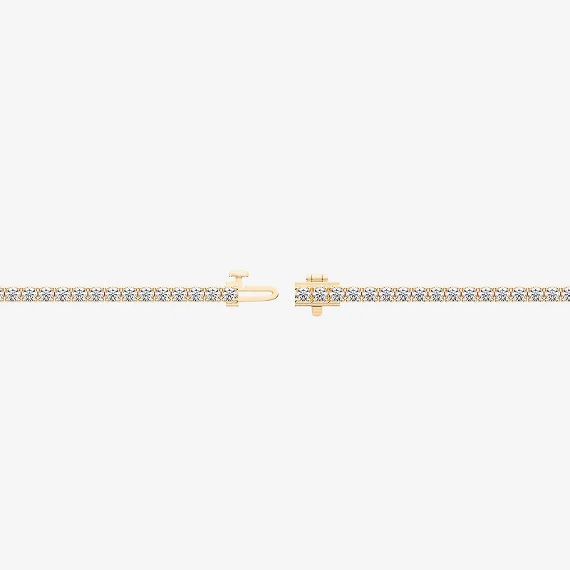 F / Vs2) Womens CT. T.W. Lab Grown White Diamond 14K Gold Over Silver / Inch Tennis Bracelet