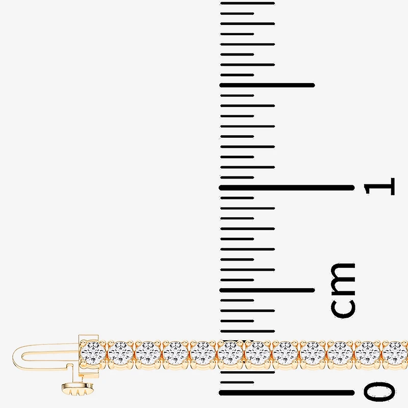 F / Vs2) Womens CT. T.W. Lab Grown White Diamond 14K Gold Over Silver / Inch Tennis Bracelet
