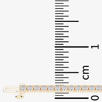 F / Vs2) Womens CT. T.W. Lab Grown White Diamond 14K Gold Over Silver / Inch Tennis Bracelet