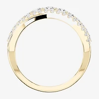 (F / Si2) Womens 3MM 1 CT. T.W. Lab Grown White Diamond 14K Gold Over Silver Band