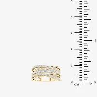 (F / Si2) Womens 3MM 1 CT. T.W. Lab Grown White Diamond 14K Gold Over Silver Band