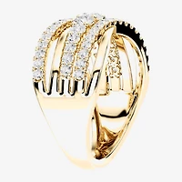 (F / Si2) Womens 3MM 1 CT. T.W. Lab Grown White Diamond 14K Gold Over Silver Band