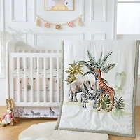 Sweet Home Collection Wild Safari 4 Piece Nursery Baby Crib Bedding Set