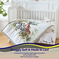 Sweet Home Collection Wild Safari 4 Piece Nursery Baby Crib Bedding Set