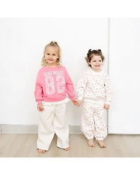 Grayson Little Toddler Girls Wide Leg Relaxed Fit Pull-On Pant