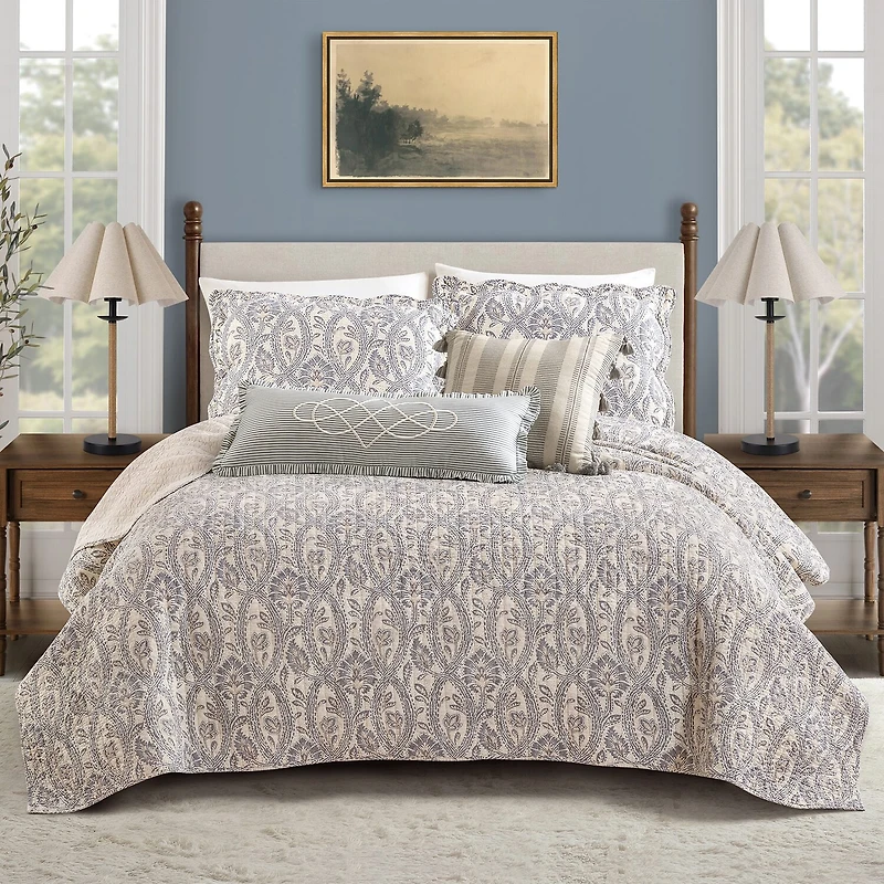 spartina 449 Jonas Hundred Embroidered With Tassels Square Throw Pillow