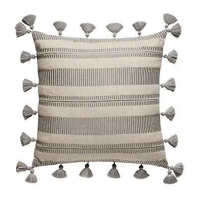 spartina 449 Jonas Hundred Embroidered With Tassels Square Throw Pillow