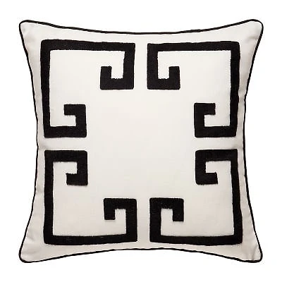 Dee Ocleppo Greek Key Embroidered Square Throw Pillow