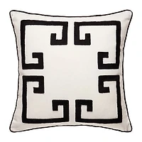 Dee Ocleppo Greek Key Embroidered Square Throw Pillow