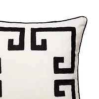 Dee Ocleppo Greek Key Embroidered Square Throw Pillow