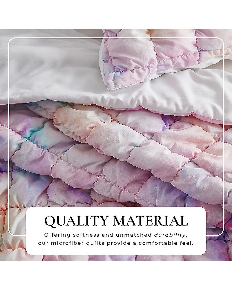 Linery Marshmallow Puff Easy Care Quilt Set