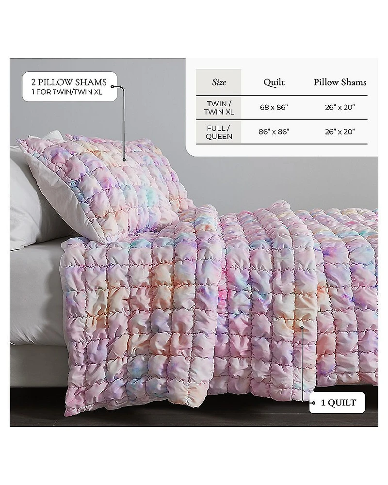 Linery Marshmallow Puff Easy Care Quilt Set