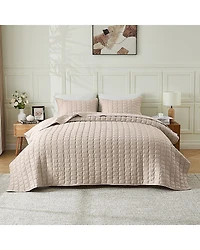 Linery Gauze Wave Stitched Easy Care Quilt Set