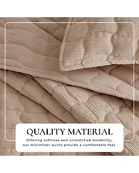 Linery Gauze Wave Stitched Easy Care Quilt Set