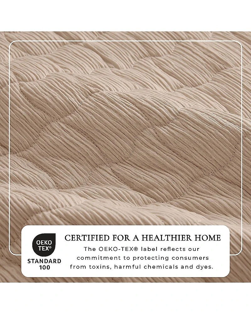 Linery Gauze Wave Stitched Easy Care Quilt Set
