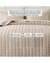 Linery Gauze Wave Stitched Easy Care Quilt Set