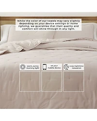 Linery Solid Dot-Stitched Easy Care Quilt Set