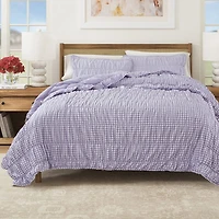 Linery Gingham Printed Easy Care Quilt Set