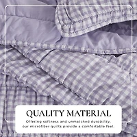Linery Gingham Printed Easy Care Quilt Set