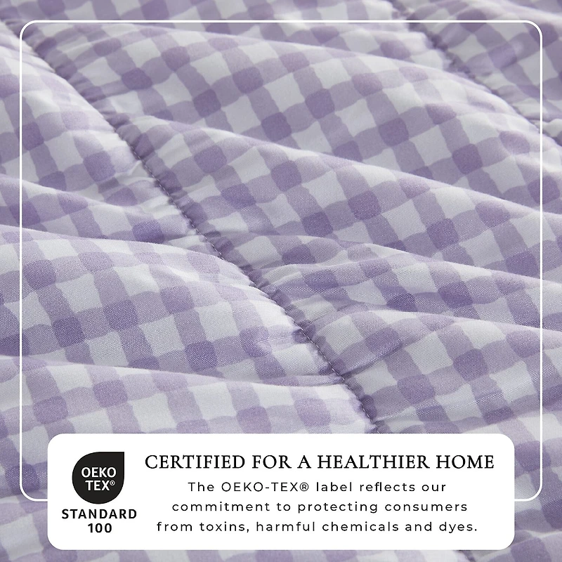 Linery Gingham Printed Easy Care Quilt Set