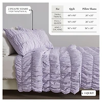 Linery Gingham Printed Easy Care Quilt Set