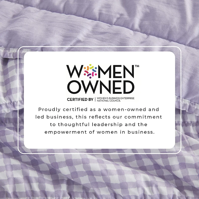 Linery Gingham Printed Easy Care Quilt Set