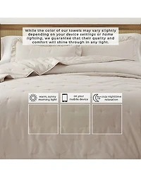 Linery Dot-Stitched Ruffled Easy Care Quilt Set