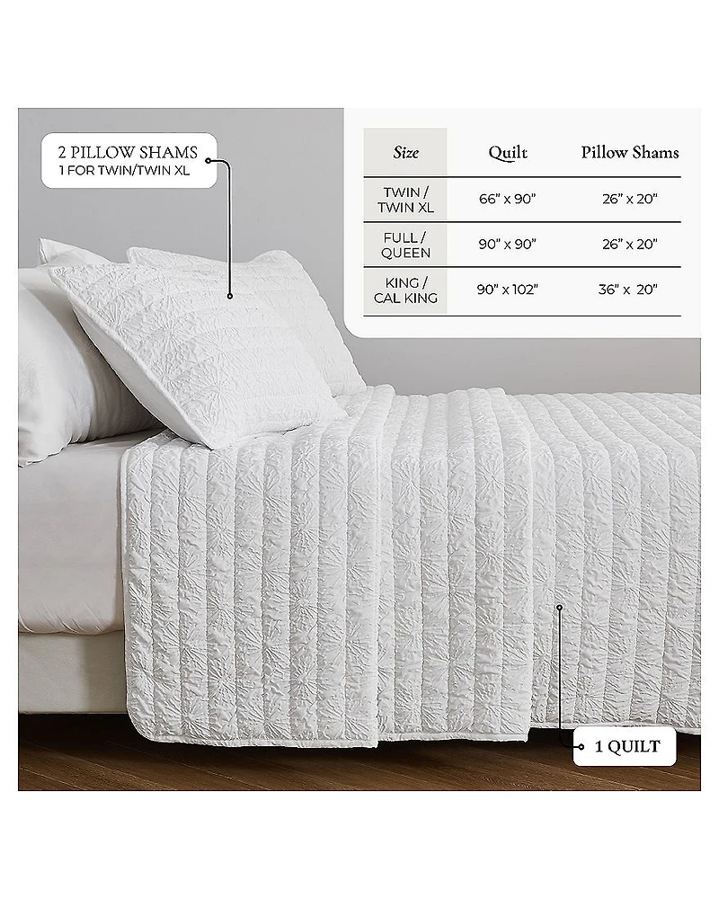 Linery Diamond Textured Easy Care Quilt Set
