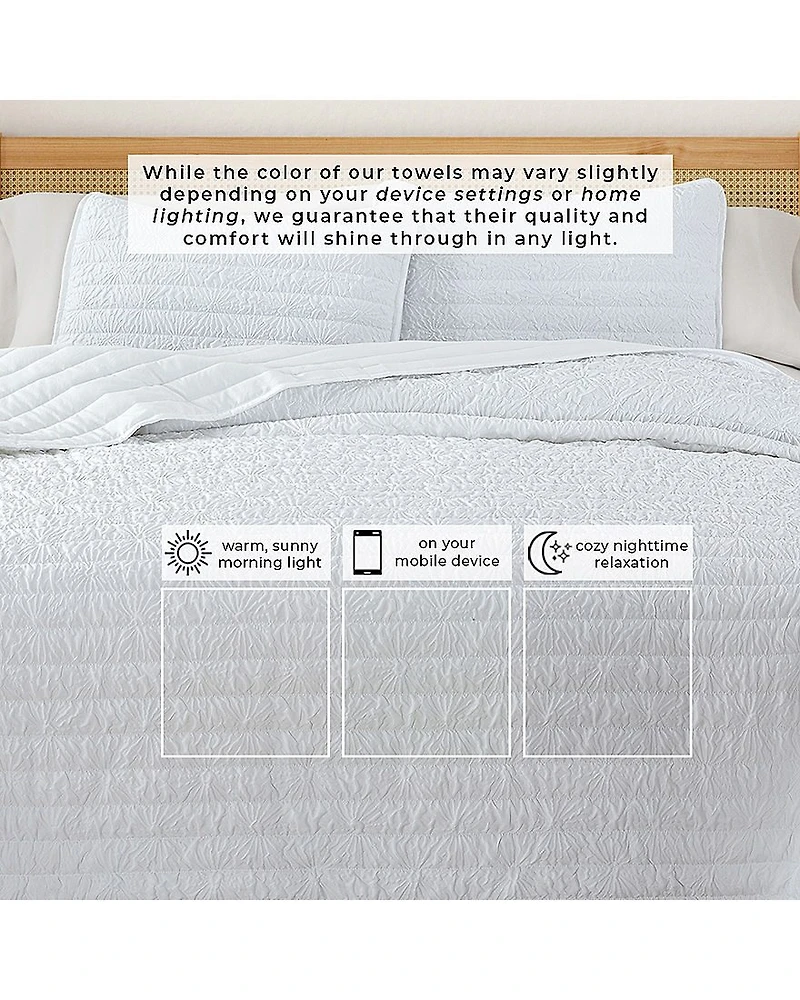 Linery Diamond Textured Easy Care Quilt Set