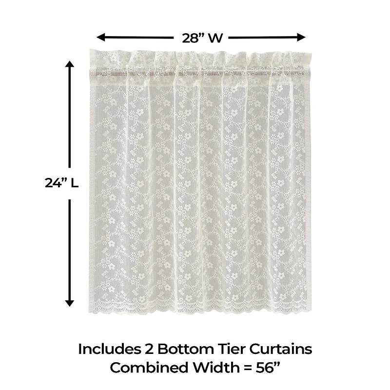 Sweet Home Collection Priscilla 2-pc. Rod Pocket Window Tier