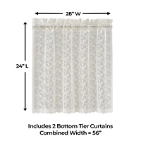 Sweet Home Collection Priscilla 2-pc. Rod Pocket Window Tier
