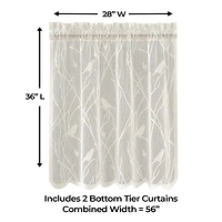 Sweet Home Collection Songbird 2-pc. Rod Pocket Window Tier