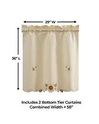 Sweet Home Collection Sunflower 2-pc. Rod Pocket Window Tier