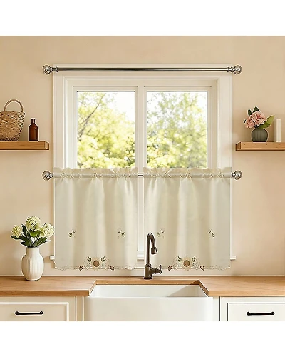 Sweet Home Collection Sunflower 2-pc. Rod Pocket Window Tier