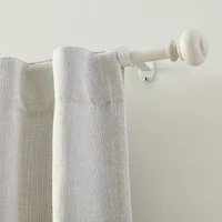 Rhinebeck 1-Inch Adjustable Single Curtain Rod with Faux Wood Ball Finials