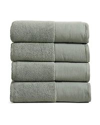 Linery Ultra-Soft Cotton And Linen-Like Bordered 4-pc. Quick Dry Bath Towel Set