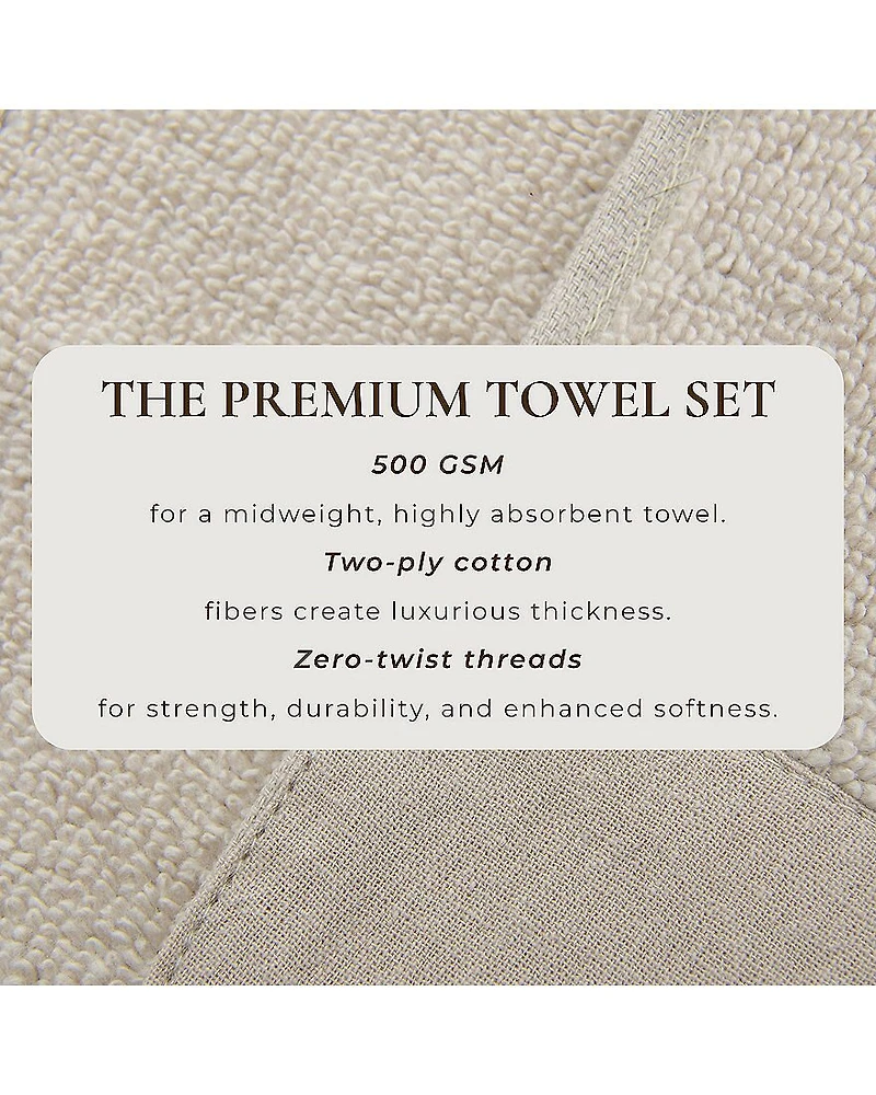 Linery Ultra-Soft Cotton And Linen-Like Bordered 6-pc. Quick Dry Bath Towel Set