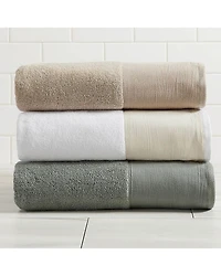 Linery Ultra-Soft Cotton And Linen-Like Bordered 6-pc. Quick Dry Bath Towel Set