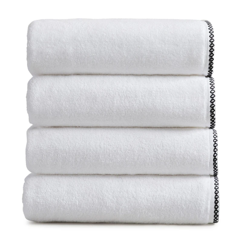Linery Cotton And Decorative Bordered 4-pc. Quick Dry Bath Towel Set